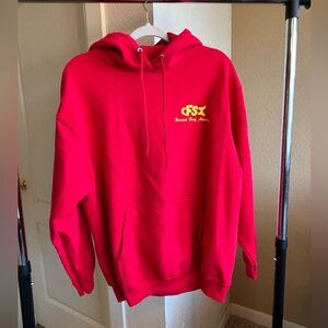 NWOT Men’s / Unisex LSF Red Fishing Hoodie size L Large